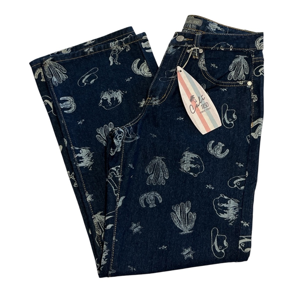 🤠✨ Callie 1850 Western Print Jeans – Size 3 NWT, Wide Leg✨🤠